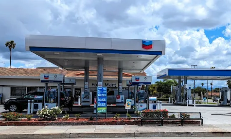 Chevron Extra Mile Gas Station, Anaheim, CA