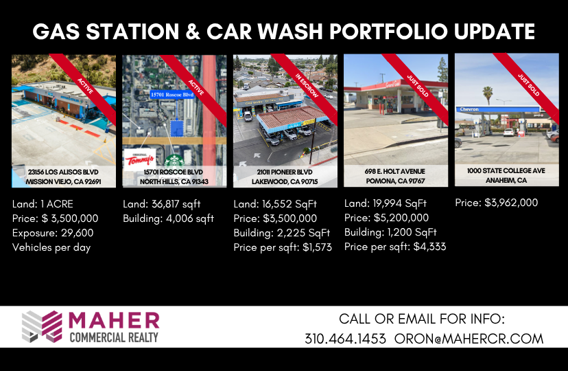 California Gas Station & Car Wash Market Update: Active Listings, In Escrow & Recent Sales